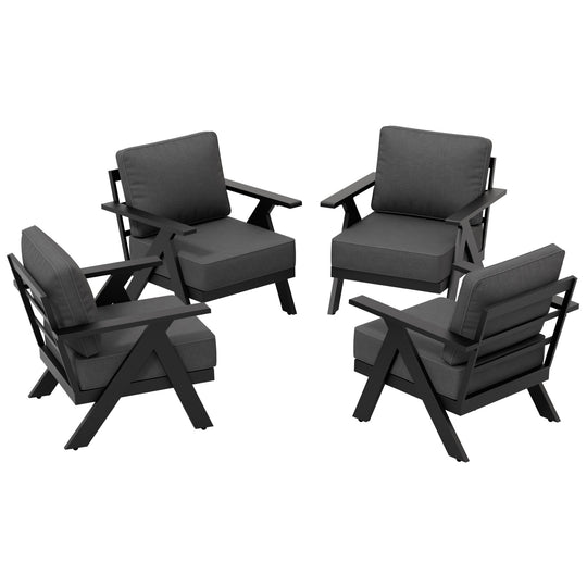 COOS BAY Iron Luxe Modern Outdoor Patio Chairs Set of 2/4