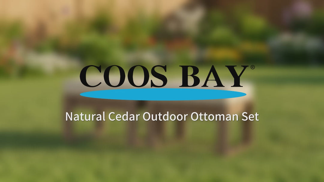 COOS BAY Natural Cedar Outdoor Patio Ottomans