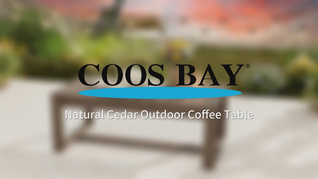 COOS BAY Natural Cedar 2 PCS Patio Furniture Set with Sofa and Coffee Table