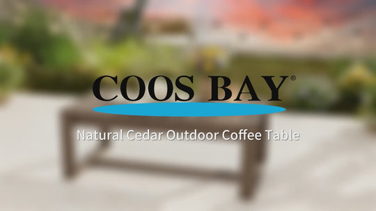 COOS BAY Natural Cedar 2 PCS Patio Furniture Set with Sofa and Coffee Table
