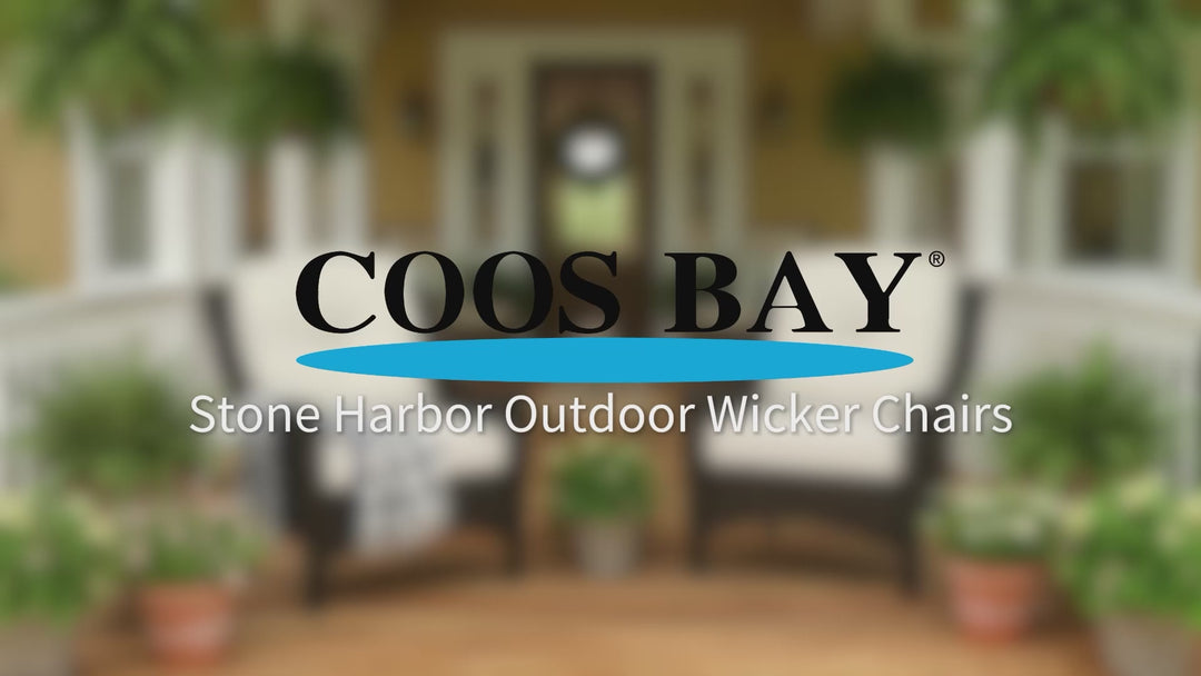 COOS BAY Stone Harbor Outdoor Wicker Chairs, Rattan Patio Chairs Set of 2