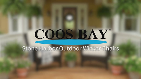 COOS BAY Stone Harbor Outdoor Wicker Chairs, Rattan Patio Chairs Set of 2