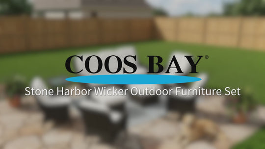 COOS BAY Stone Harbor 8 PCS Outdoor Sofa Set, Rocking Chairs, Patio Chairs, Couch, Ottomans