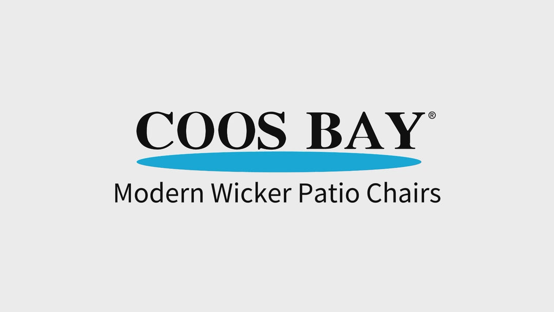 COOS BAY Modern Wicker 4 Pieces Patio Chairs with Ottoman Set