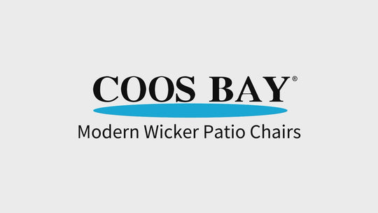 COOS BAY Modern Wicker 4 Pieces Patio Chairs with Ottoman Set