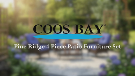COOS BAY Patio Furniture Set, 4 Pieces Outdoor Rattan Sofa Set with Coffee Table