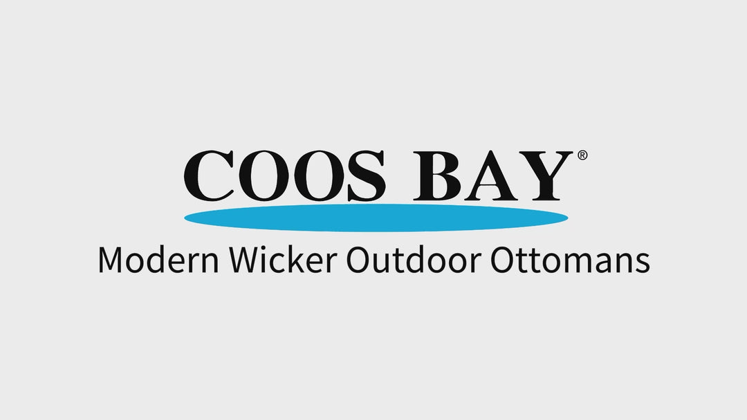 COOS BAY Modern 2 Piece Wicker Outdoor Ottomans