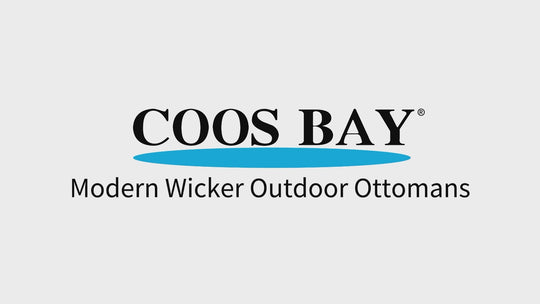 COOS BAY Modern 2 Piece Wicker Outdoor Ottomans