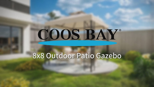 COOS BAY 8x8 Outdoor Patio Two-Tier Soft Top Gazebo