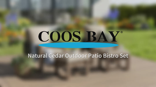 COOS BAY Natural Cedar Bistro Set, Real Wood Chairs and Table