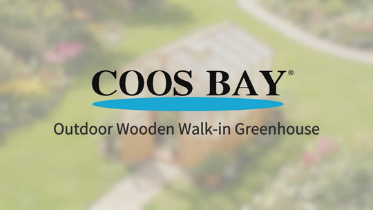 COOS BAY 6x8ft/6x10ft/6x12ft Cedar Wood Greenhouse with Roof Vents