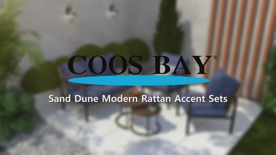 COOS BAY Sand Dune Patio 6 PCS w/ Nesting Tables, Patio Chairs, Loveseat, Coffee Tables, and Ottoman