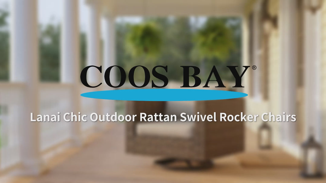 COOS BAY Lanai Chic Outdoor Swivel Rocking Chair, Set of 1, 2, 4