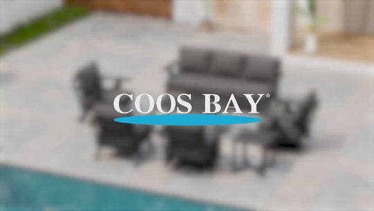 COOS BAY Iron Luxe Modern Outdoor 7 Piece Patio Furniture Set