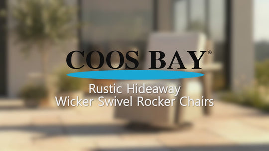 Rustic Hideaway Outdoor Swivel Rocker Patio Chair Set of 1, Beige/Beige, Tan, Dark Blue, Black, Red