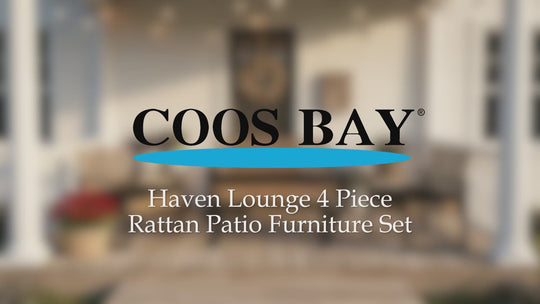 COOS BAY Haven Lounge 4 Piece Rattan Patio Furniture Set