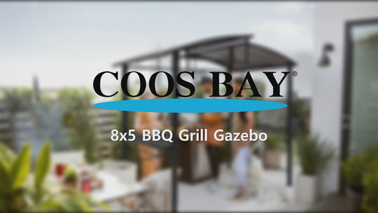 COOS BAY 8'x5' BBQ Grill Gazebo with Shelves Serving Tables