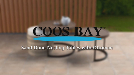 COOS BAY Sand Dune Nesting Tables with Ottoman Set of 3