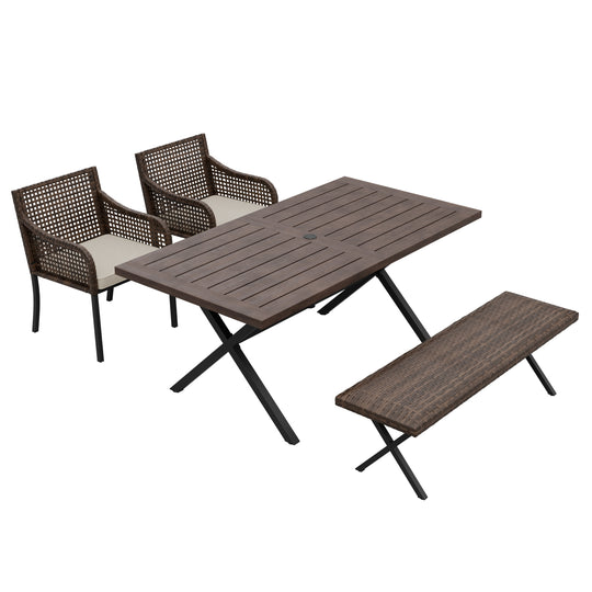 COOS BAY Echo Vibe Patio Dining Set for 4 with 2 Chairs, 4PCS