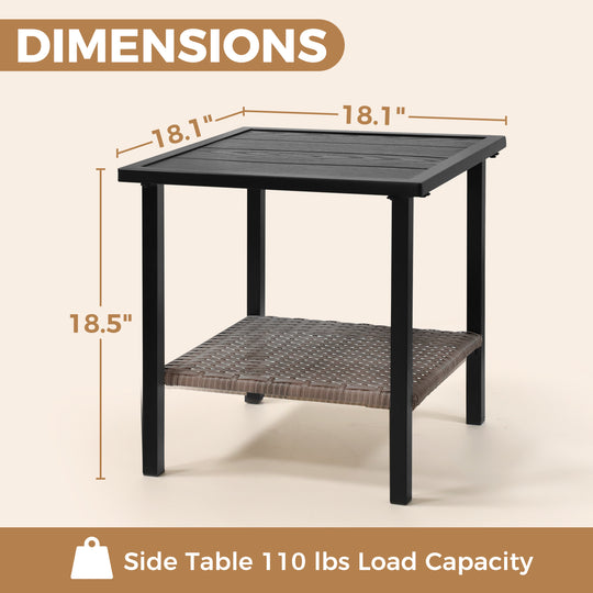 COOS BAY Sunset Haven Outdoor Patio Side Table/Coffee Table