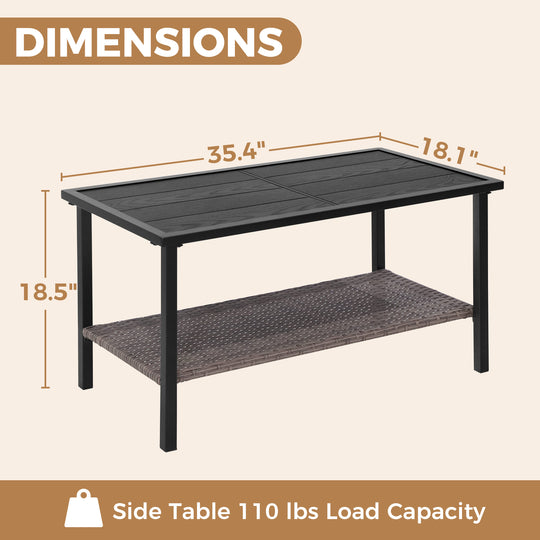 COOS BAY Sunset Haven Outdoor Patio Side Table/Coffee Table