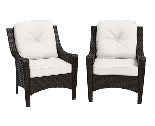 COOS BAY Stone Harbor Outdoor Wicker Chairs, Rattan Patio Chairs Set of 2