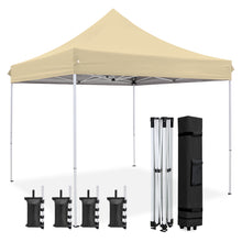 Load image into Gallery viewer, COOS BAY 10x10 Heavy Duty Pop up Commercial Canopy Tent Instant Sun Shelter with Roller Bag, 4 Sandbags, Green / Black / White / Beige / Gray