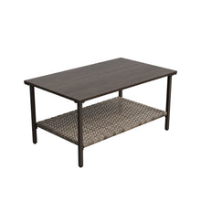 Load image into Gallery viewer, Palm Breeze Outdoor Rattan Patio Coffee Table with Lower Storage