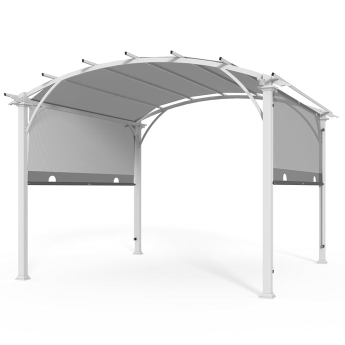 COOS BAY Outdoor Patio Pergola 11.4x11.4 ft with Retractable Textilene Canopy Top