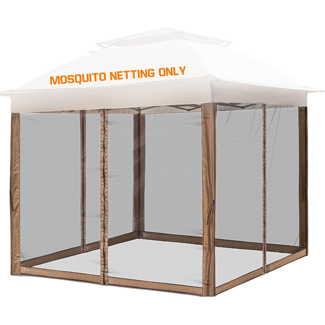 COOS BAY 10’ X 10’ Replacement Mosquito Netting with Zippers(4 Sidewalls Only, Frame and Top NOT Included)