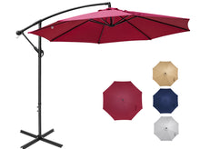 Load image into Gallery viewer, COOS BAY 10 ft Patio Offset Cantilever Umbrella Outdoor Hanging Market Umbrella with Easy Tilt, Crank &amp; Cross Base for Garden, Beach, Deck and Pool, 8 Ribs