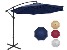 Load image into Gallery viewer, COOS BAY 10 ft Patio Offset Cantilever Umbrella Outdoor Hanging Market Umbrella with Easy Tilt, Crank &amp; Cross Base for Garden, Beach, Deck and Pool, 8 Ribs