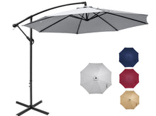 Load image into Gallery viewer, COOS BAY 10 ft Patio Offset Cantilever Umbrella Outdoor Hanging Market Umbrella with Easy Tilt, Crank &amp; Cross Base for Garden, Beach, Deck and Pool, 8 Ribs