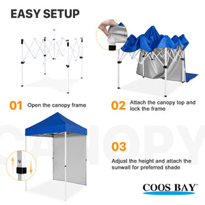 COOS BAY 5x5 Outdoor Portable Canopy Tent with One Removable Sunwall