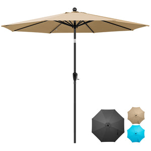 COOS BAY 9' Patio Umbrella Outdoor Market Table Umbrella with Push Button Tilt and Crank for Garden, Deck, Backyard, Pool and Beach, 8 Ribs