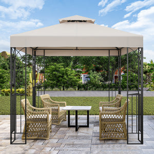 COOS BAY 8x8 Outdoor Patio Gazebo with Corner Shelves