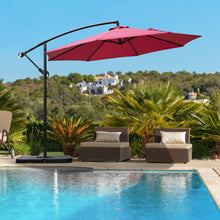 Load image into Gallery viewer, COOS BAY 10 ft Patio Offset Cantilever Umbrella Outdoor Hanging Market Umbrella with Easy Tilt, Crank &amp; Cross Base for Garden, Beach, Deck and Pool, 8 Ribs