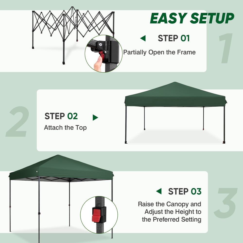 COOS BAY 8x8 Outdoor Instant Easy Set up Canopy Tent, Green