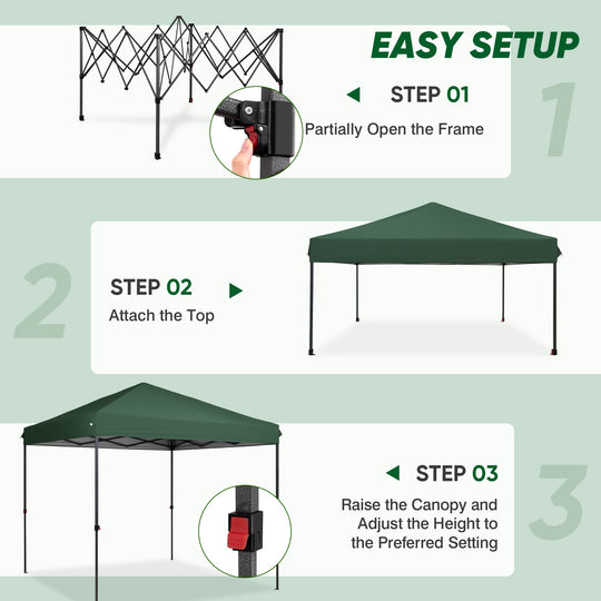 COOS BAY 8x8 Outdoor Instant Easy Set up Canopy Tent, Green