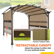 Load image into Gallery viewer, COOS BAY 11.4x11.4 Outdoor Pergola with Wood Looking Steel Frame, Retractable Textilene