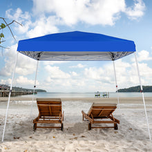 Load image into Gallery viewer, COOS BAY Outdoor Instant Easy Setup Canopy Tent with Wheeled Bag, Portable Pop up Slant Leg Beach Canopy Folding Sports Shelter 8x8 Top 10x10 Base, Blue / White