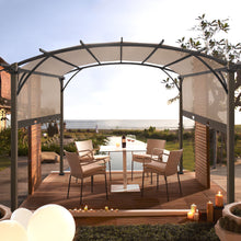 Load image into Gallery viewer, COOS BAY 11.4x11.4 Outdoor Pergola with Wood Looking Steel Frame, Retractable Textilene