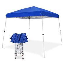 Load image into Gallery viewer, COOS BAY Outdoor Instant Easy Setup Canopy Tent with Wheeled Bag, Portable Pop up Slant Leg Beach Canopy Folding Sports Shelter 8x8 Top 10x10 Base, Blue / White