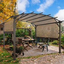 Load image into Gallery viewer, COOS BAY 11.4x11.4 Outdoor Pergola with Wood Looking Steel Frame, Retractable Textilene